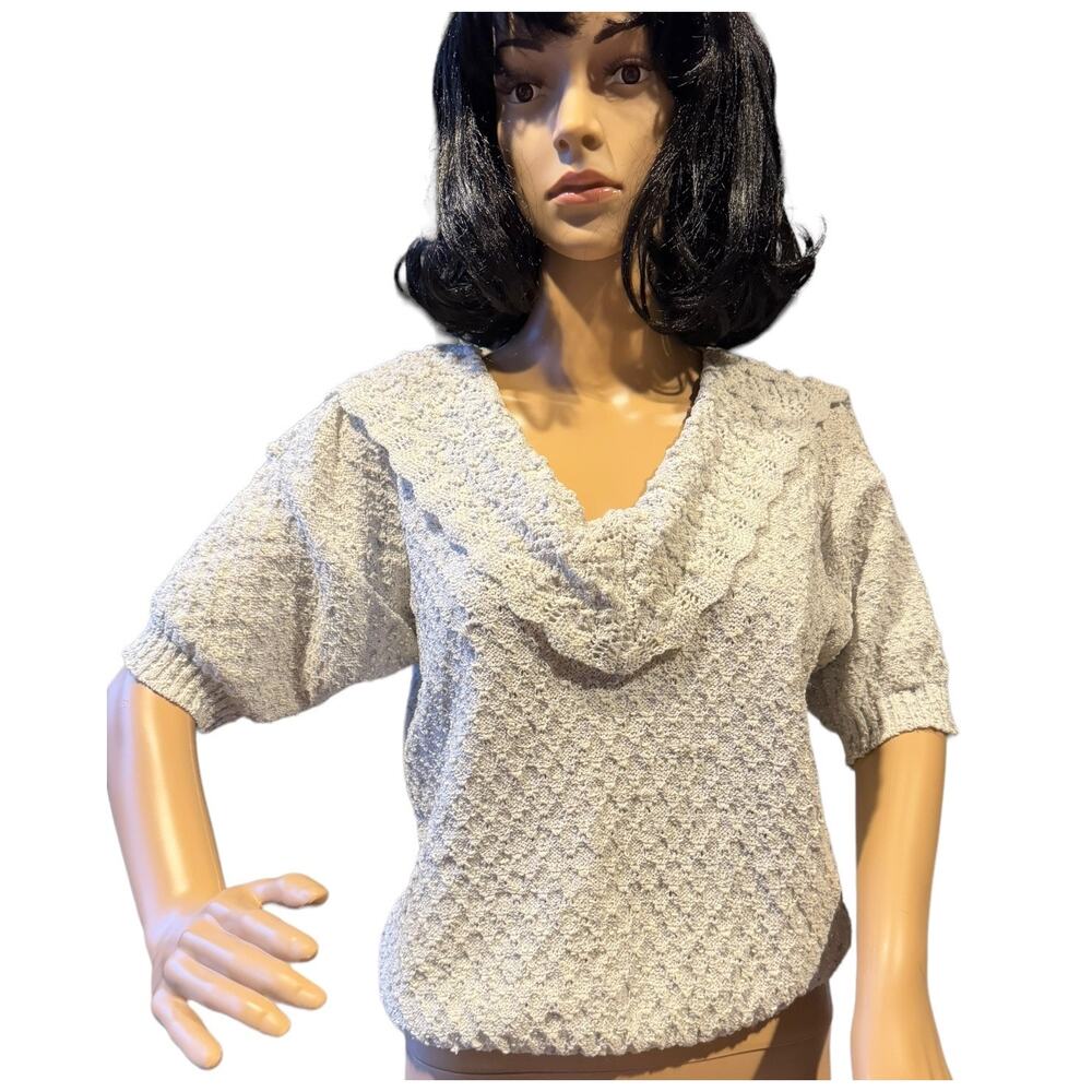 American Vintage Centennial Knits Ltd textured sweater large collar size medium